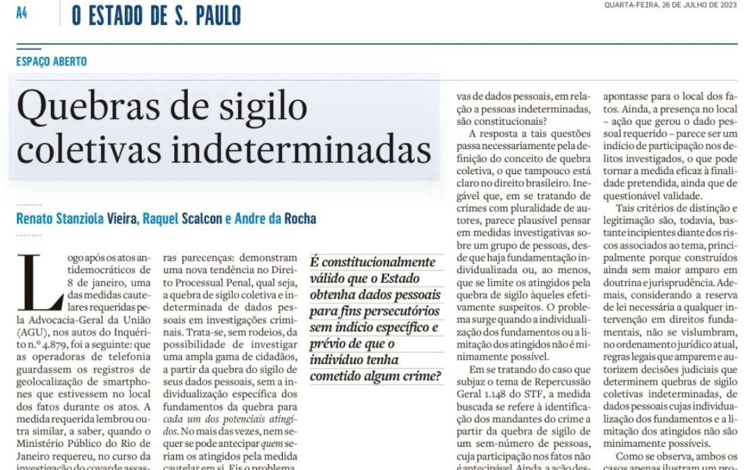 Quebra de sigilo coletivas indeterminadas