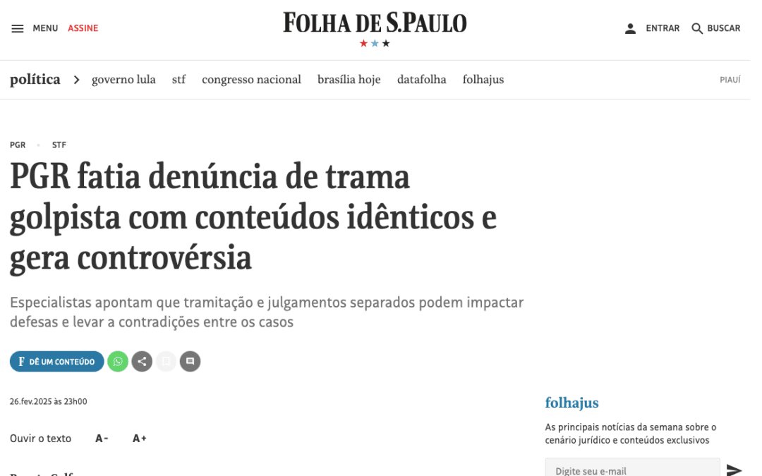 PGR fatia denúncia de trama golpista com conteúdos idênticos e gera controvérsia