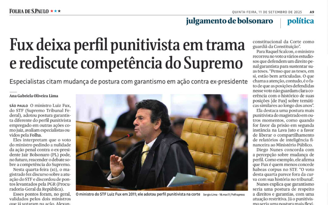 Fux deixa perfil punitivista em trama e rediscute competência do Supremo