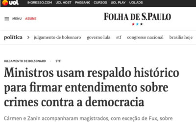 Ministros usam respaldo histórico para firmar entendimento sobre crimes contra a democracia
